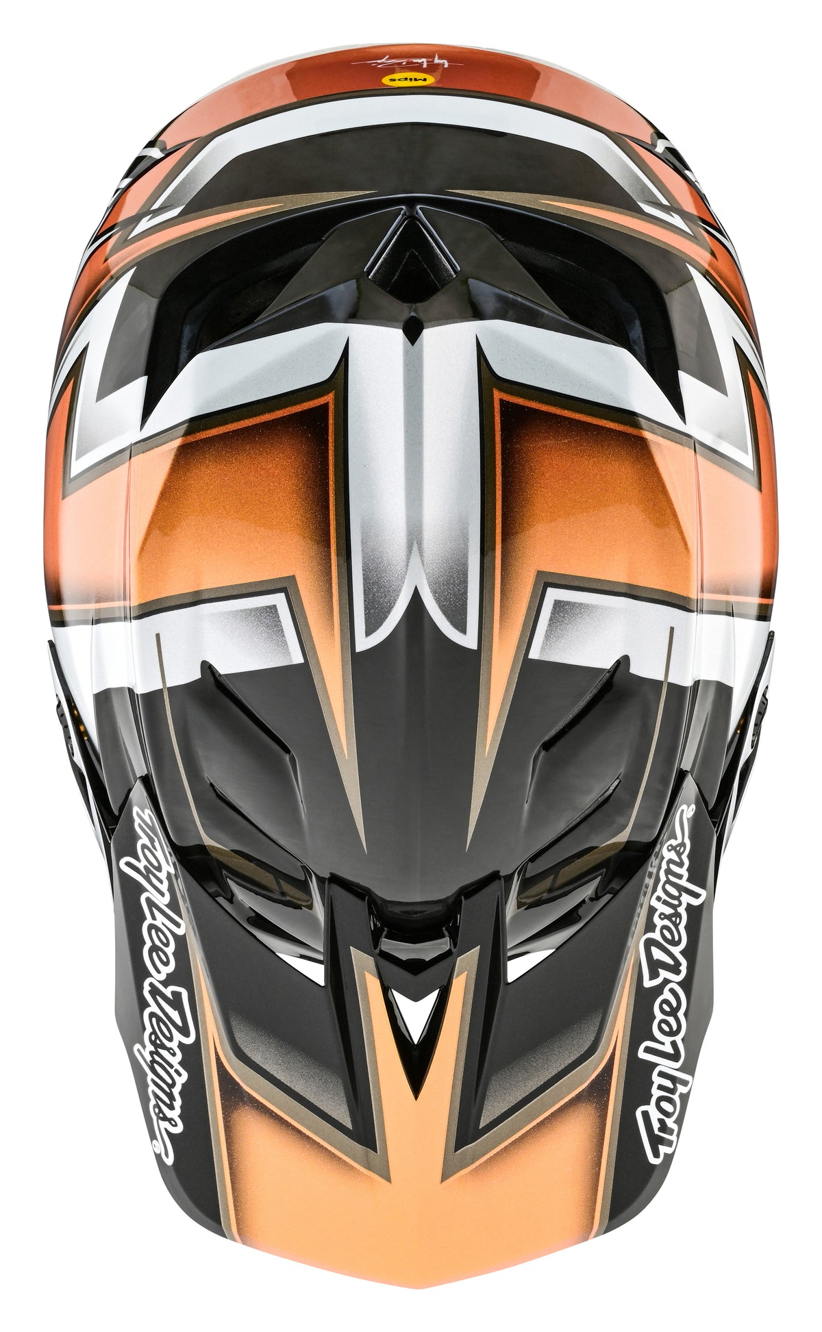 Troy Lee Designs D4 Carbon Full Face Helmet with MIPS - Ever - Black-Gold