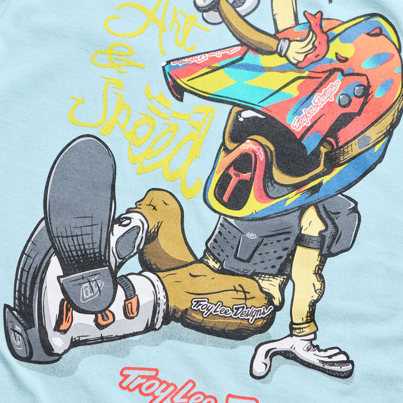 Troy Lee Designs Heritage Short Sleeve Tee - Youth - Dawn Blue