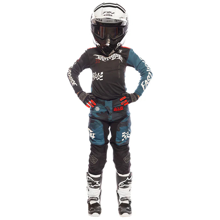 Fasthouse Grindhouse Bereman Pant - Youth - Blue-Camo