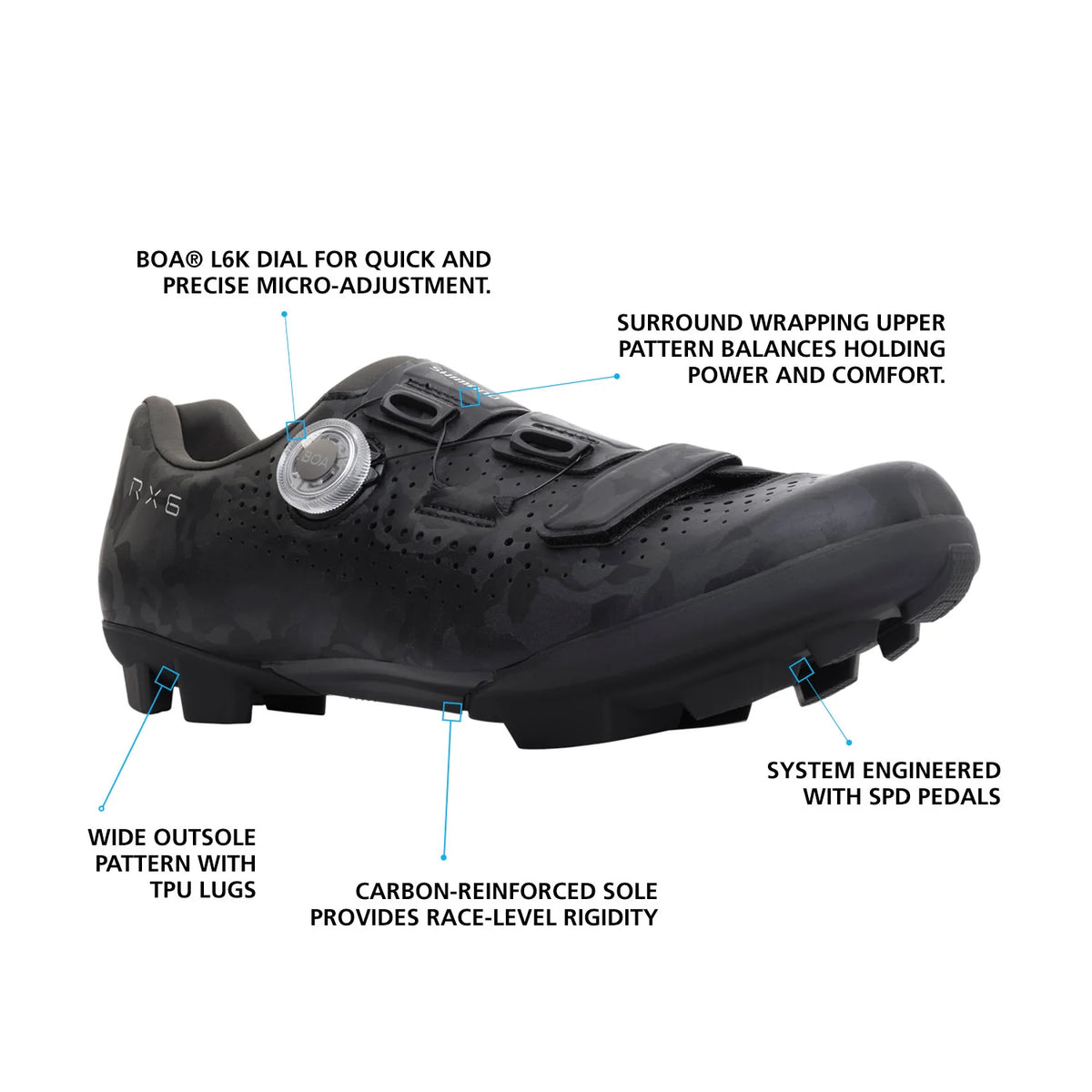 Shimano RX600 SPD Gravel Shoe - Black