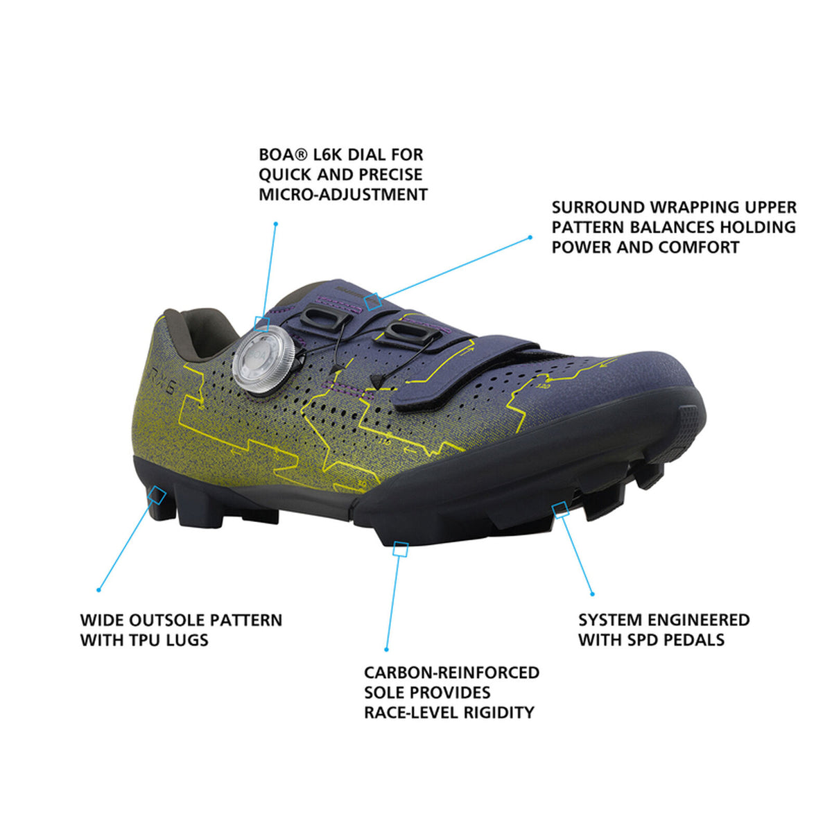 Shimano RX600 SPD Gravel Shoe - Moonlight