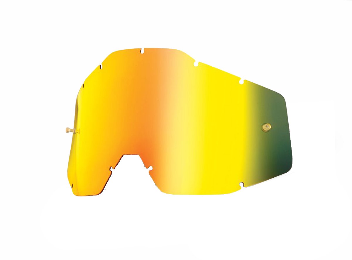 100% RaceCraft/Accuri/Strata Anti-Fog Lens with Posts - Red Mirror Smoke Red Mirror Smoke