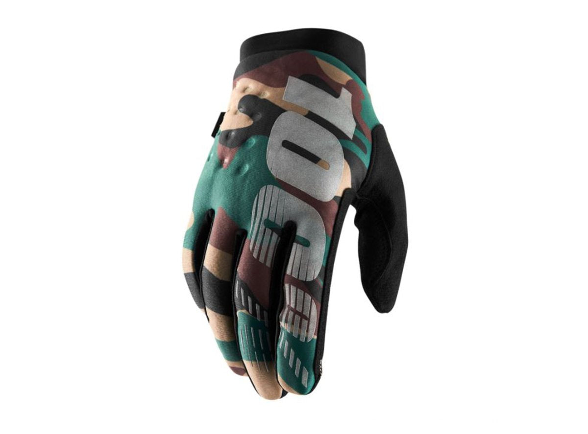 100% Brisker Cold Weather MTB Glove - Camo-Black Camo - Black Small