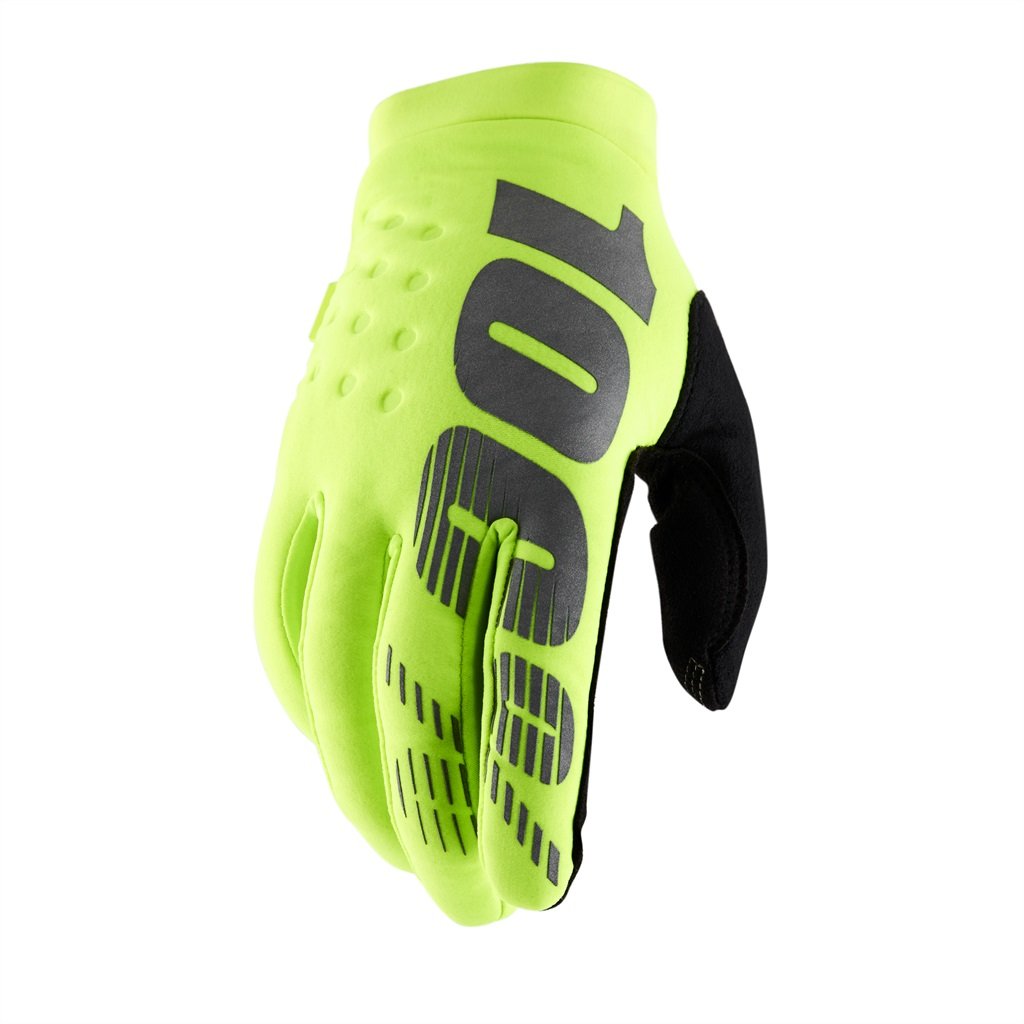 100% Brisker Cold Weather MTB Glove - Fluo Yellow Fluo Yellow Small