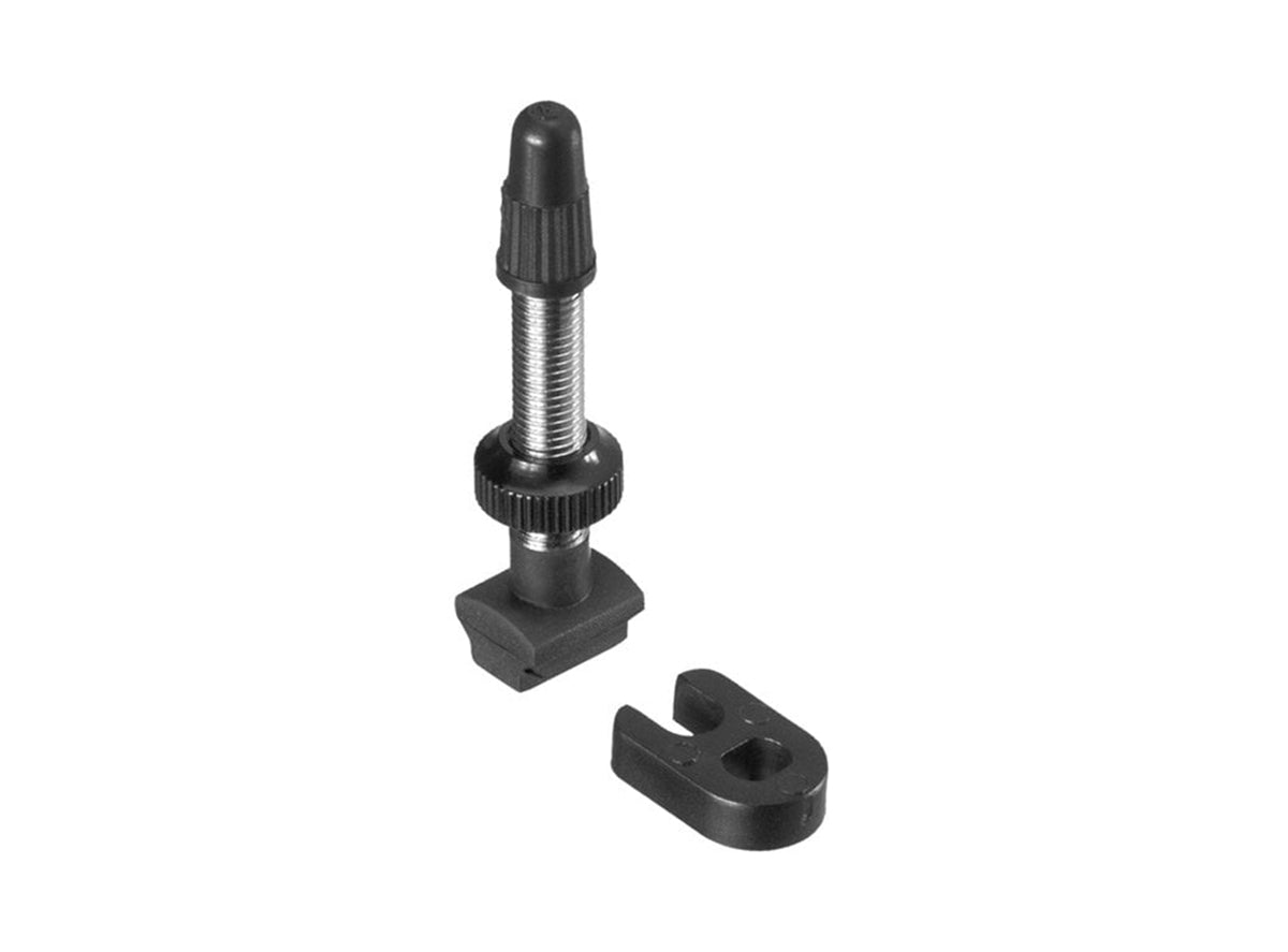 DT Swiss Brass Tubeless Valve Stems Silver - Black 32mm MTB