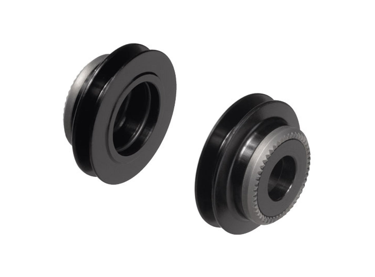 DT Swiss Thru Bolt Conversion End caps 5mm QR to 9mm - Pre-2010 - 6-bolt 240 Front Hubs Black