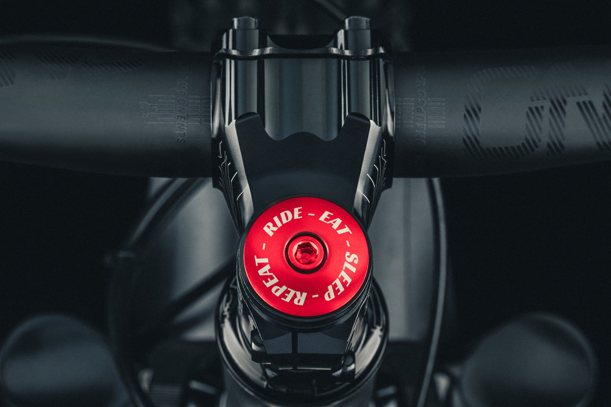 CBO Ride-Eat-Sleep-Repeat Stem Cap - Red Red Each