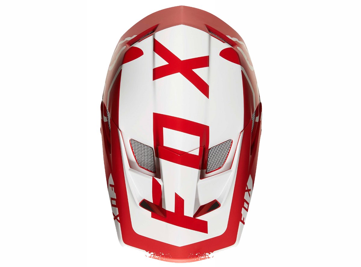Fox Racing Rampage Pro Carbon Moth Full Face Helmet - Red-White