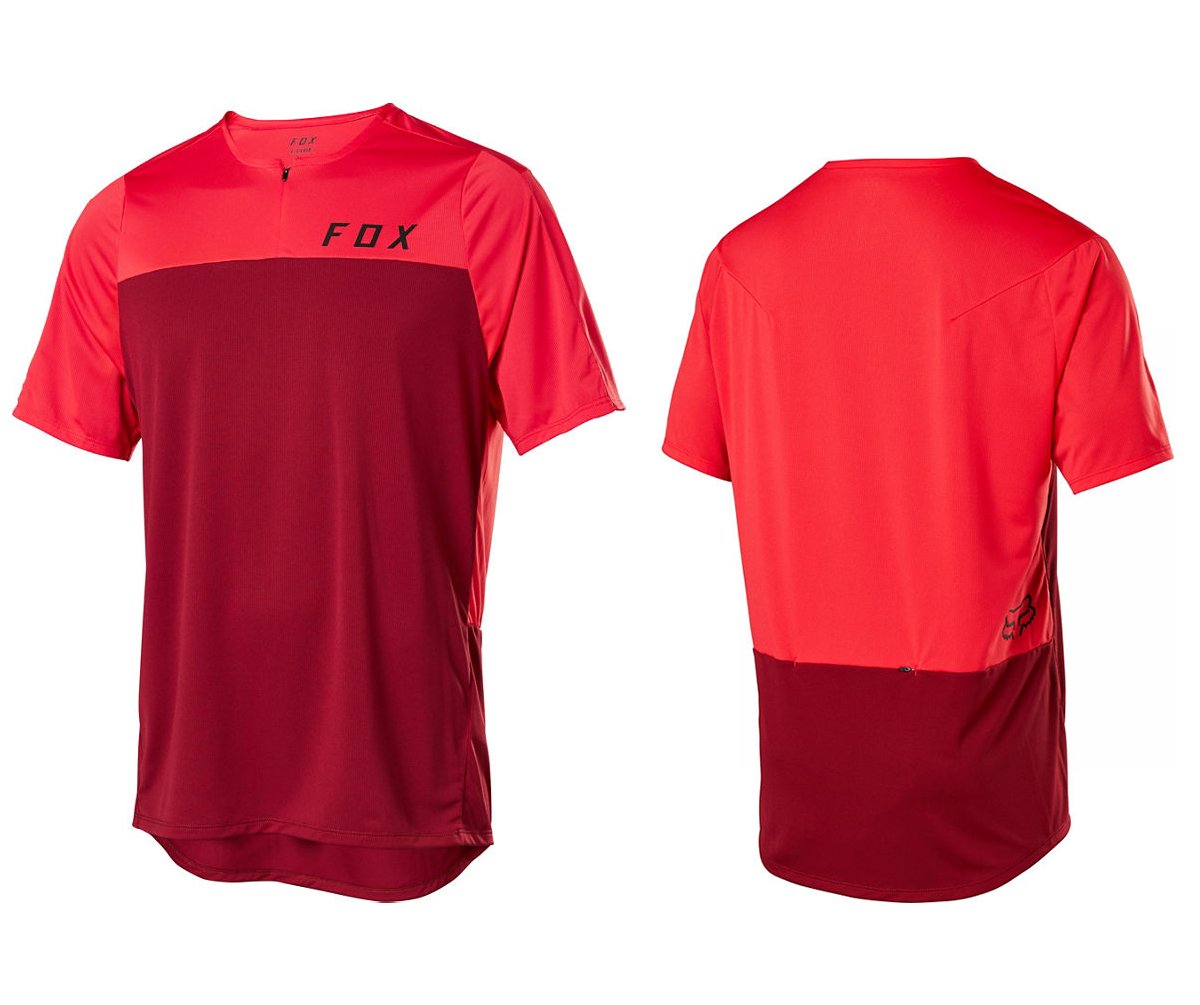 Fox Racing Flexair Zip Short Sleeve MTB Jersey - Chili - 2020 Chili Large