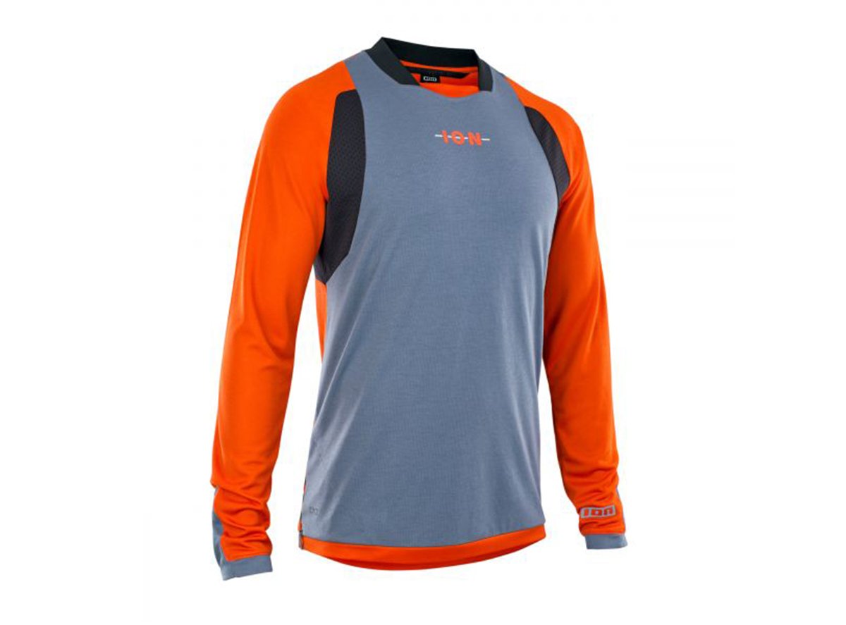 ION Scrub AMP Long Sleeve MTB Jersey - Smashing Red - 2021 Smashing Red Small