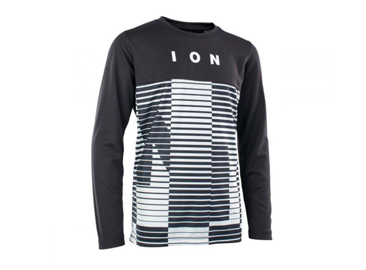 ION Scrub AMP Mesh_ine Long Sleeve MTB Jersey - Youth - Black - 2021 Black Small