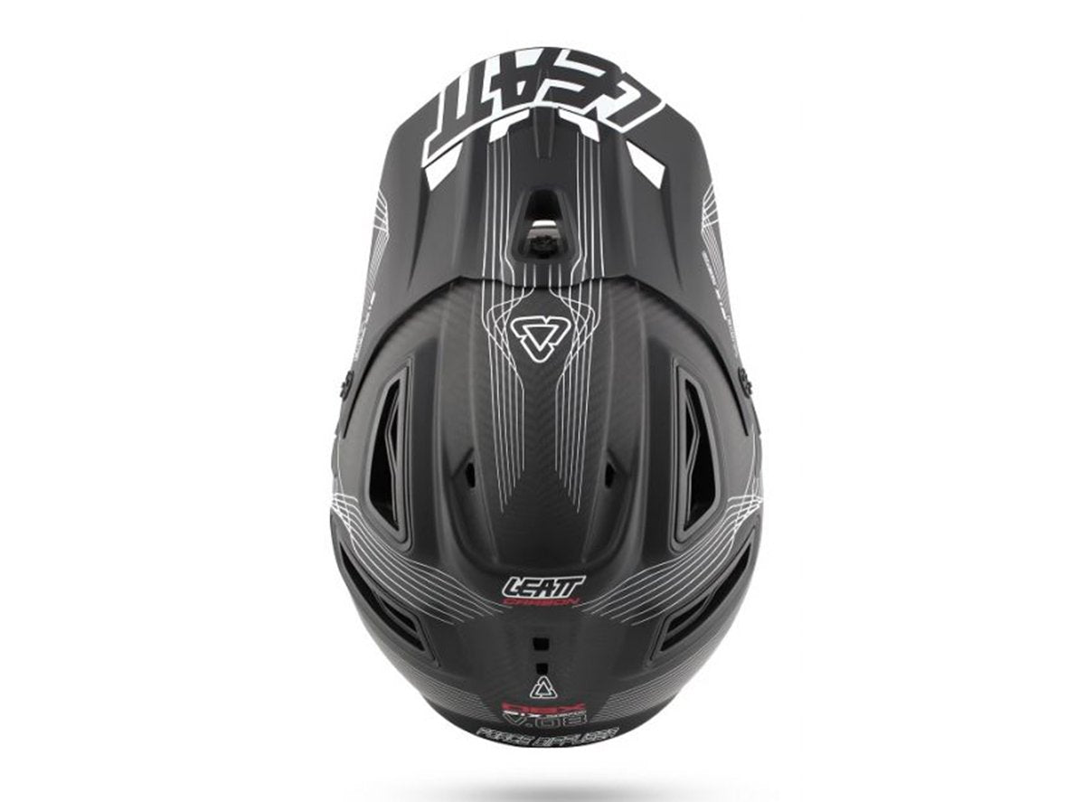 Leatt DBX 6.0 Carbon V08 Full Face Helmet - Carbon-White-Red