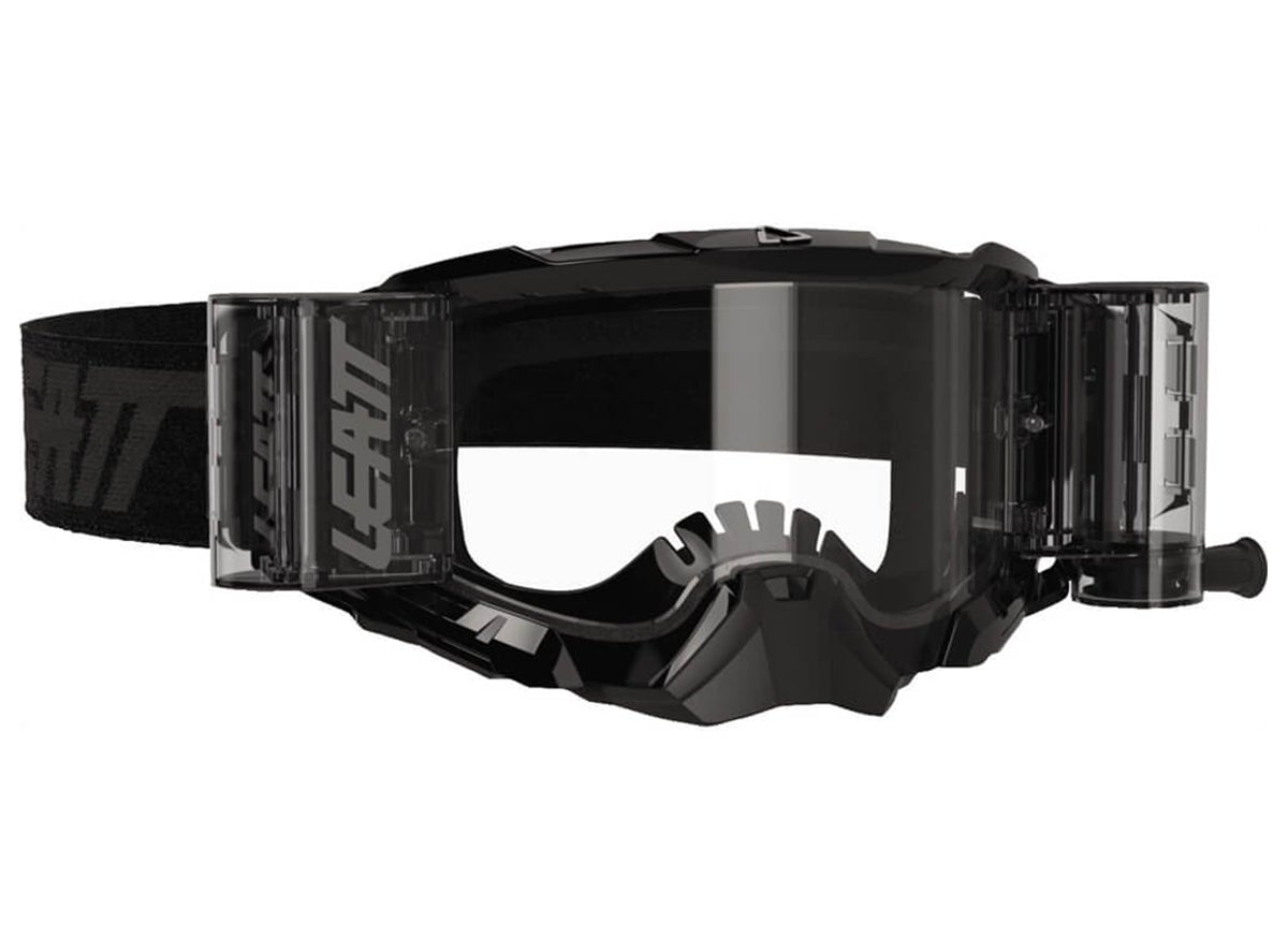 Leatt Velocity 5.5 Roll-Off Goggle - Black Black Clear - 83% Lens