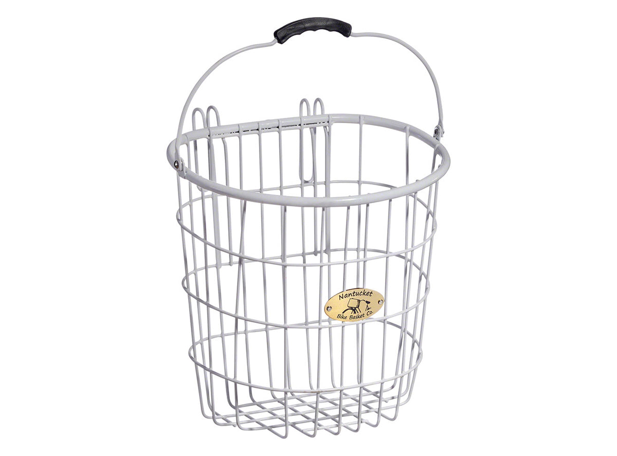 Nantucket Surfside Wire Pannier Basket - White White Each