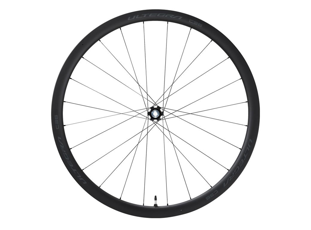 Shimano Ultegra R8170 C36 Tubeless Disc 700c Road Wheel - Front Black 12x100mm E-Thru - 24h