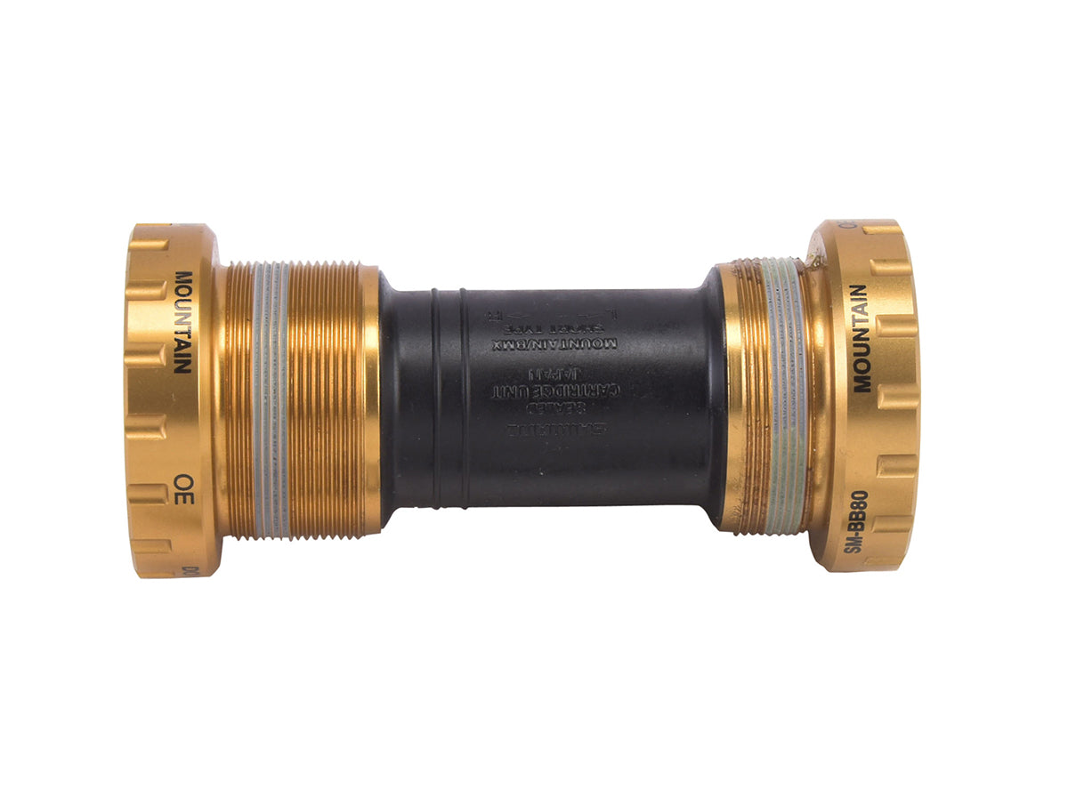 Shimano Saint BB80 Hollowtech II MTB Bottom Bracket Black - Gold 68-73mm Shell
