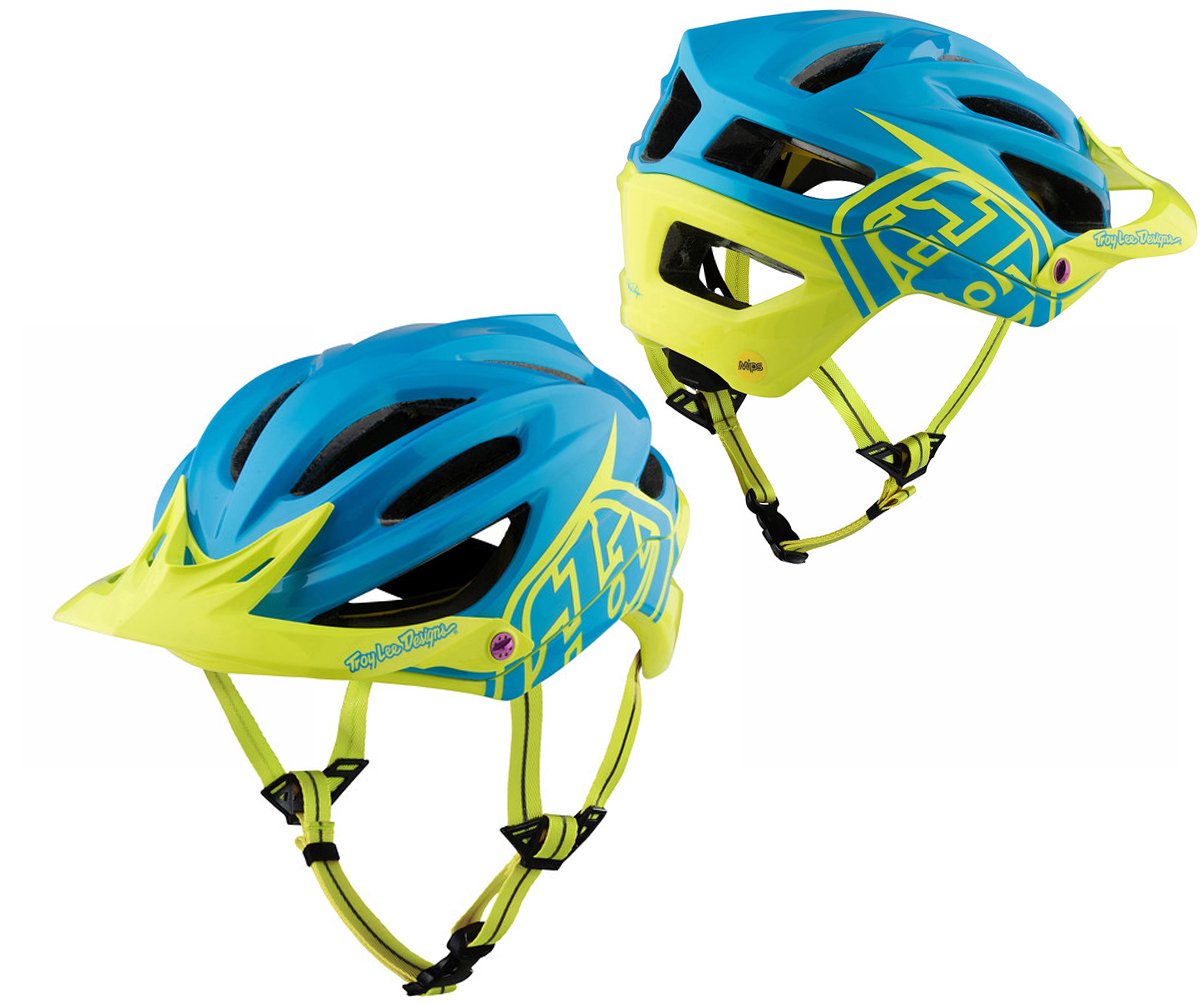 Troy Lee Designs A2 MIPS MTB Helmet - Decoy - Cyan - Yellow Cyan - Yellow Medium/Large