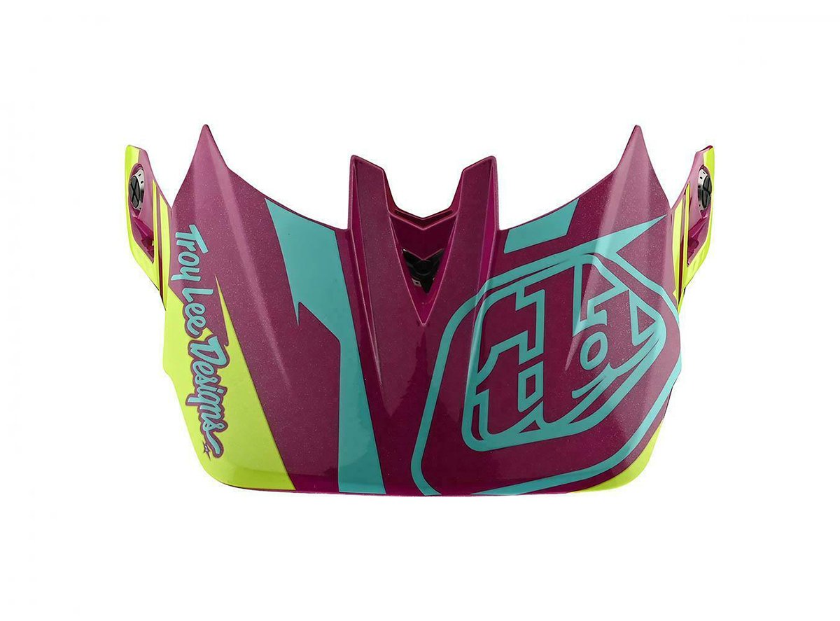Troy Lee Designs D4 Replacement Visor - Slash - Purple-Yellow Purple - Yellow