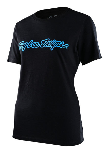 Troy Lee Designs Signature Short Sleeve Tee - Womens - Black Black Small