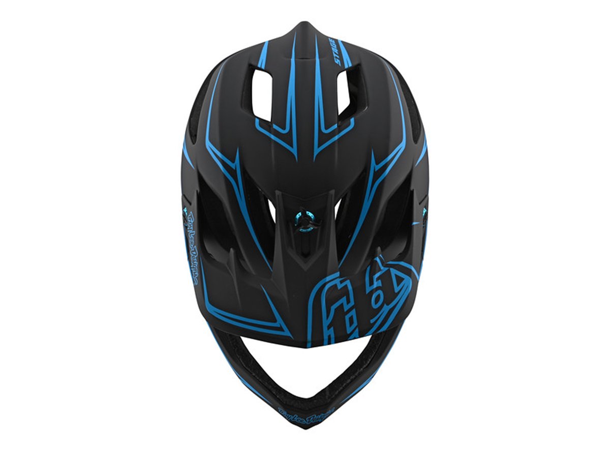 Troy Lee Designs Stage Full Face Helmet - Pinstripe - Black-Cyan