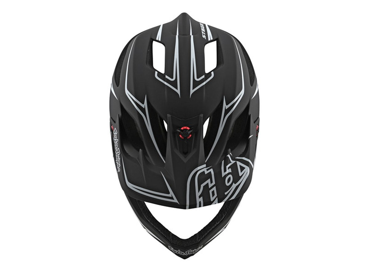 Troy Lee Designs Stage Full Face Helmet - Pinstripe - Black-White - 2020