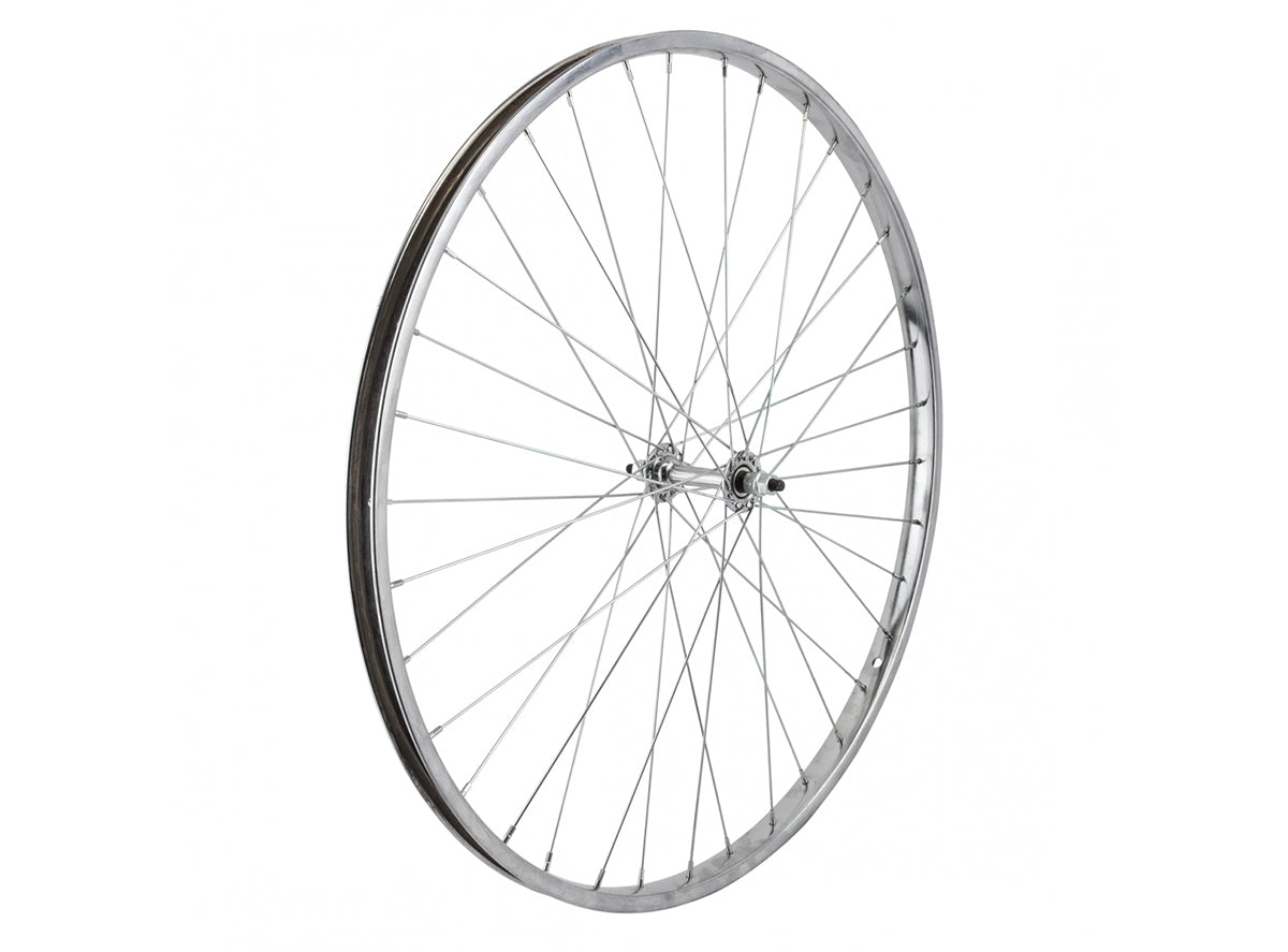 WheelMaster 26" Steel Lightweight Single Wall Road Wheel - Front Silver 1.3/8" - 36h - Bolt On