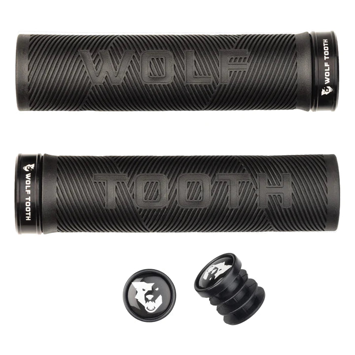 Wolf Tooth Echo Lock-On MTB Grips – Black-Black Black - Black