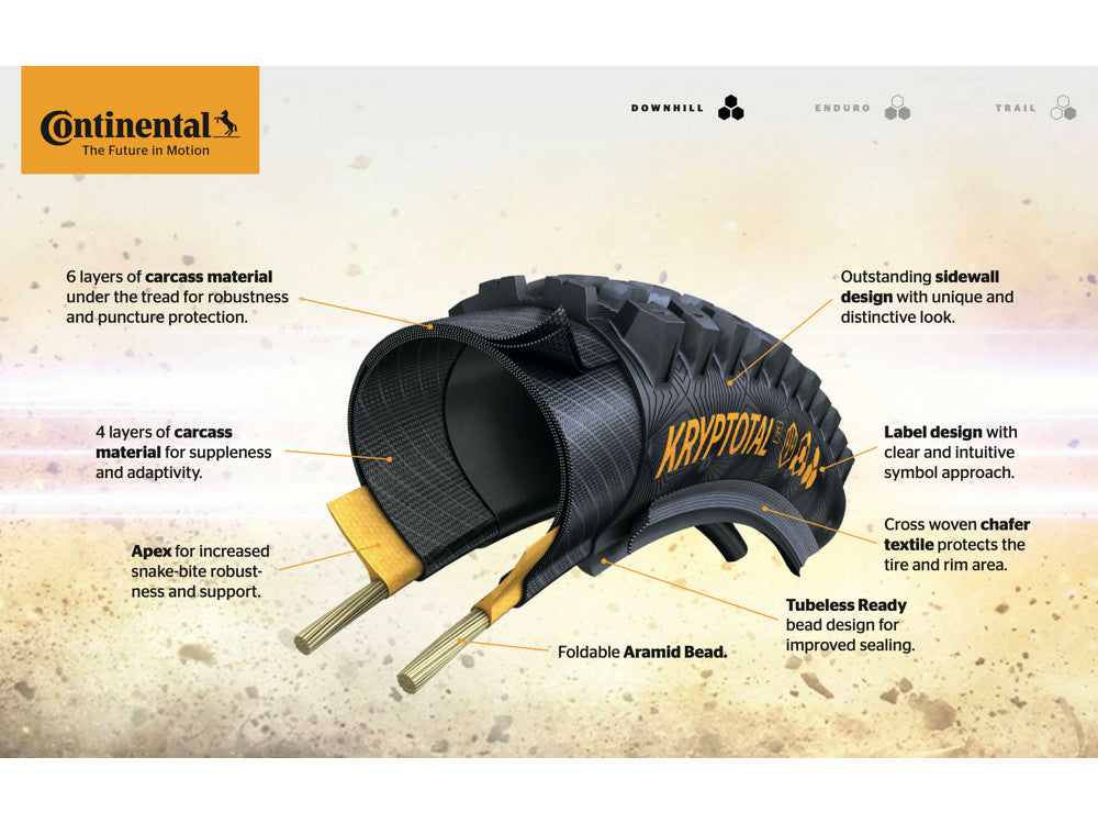 Continental Kryptotal-R Trail Endurance 27.5" Folding MTB Tire - Rear