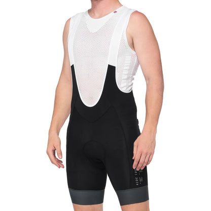 100% Exceeda Bib Shorts - Black-Charcoal