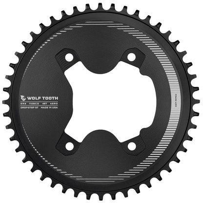 Wolf Tooth Components GRX Asymmetric 4 Bolt Aero Road Chainring - Black