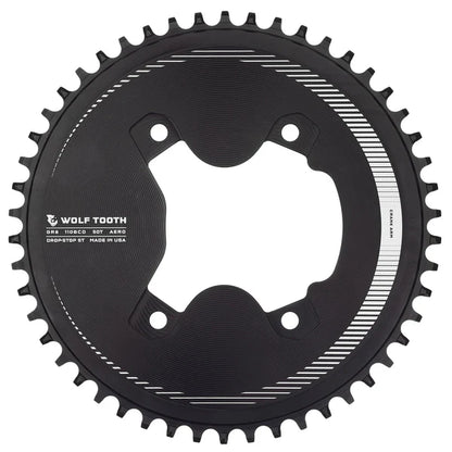 Wolf Tooth Components GRX Asymmetric 4 Bolt Aero Road Chainring - Black