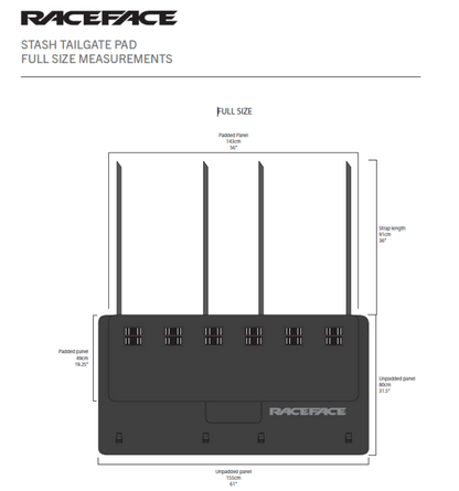 Race Face Stash Tailgate Pad - Full - Black