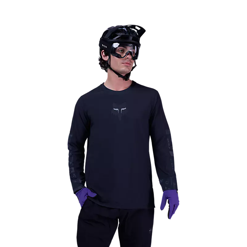 Fox Racing Defend Thermal Long Sleeve MTB Jersey - Lunar - Black