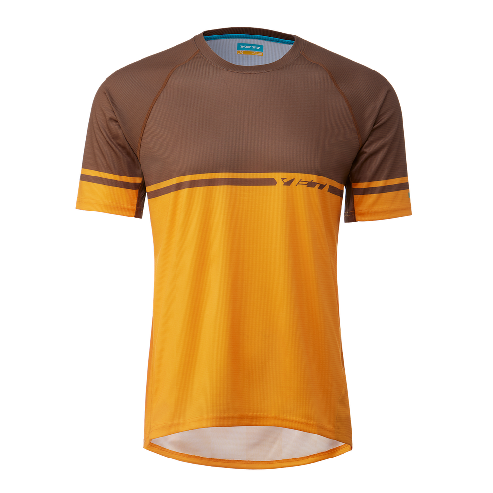Yeti Longhorn Short Seeve MTB Jersey - Sepia Pinstripe