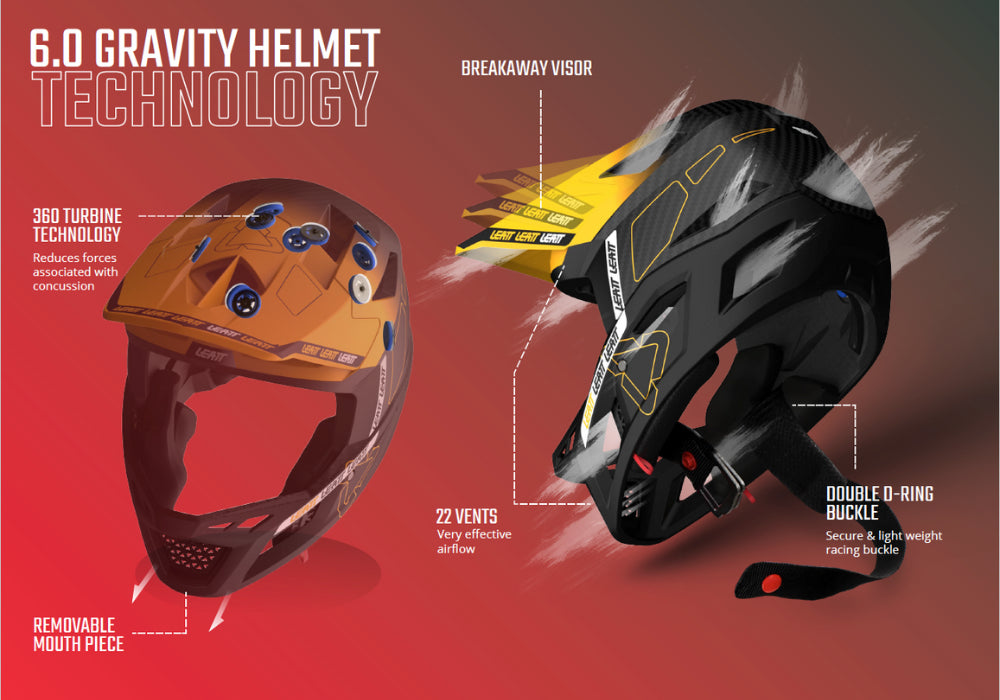 Leatt MTB Gravity 6.0 Carbon Full Face Helmet - Gold - 2024