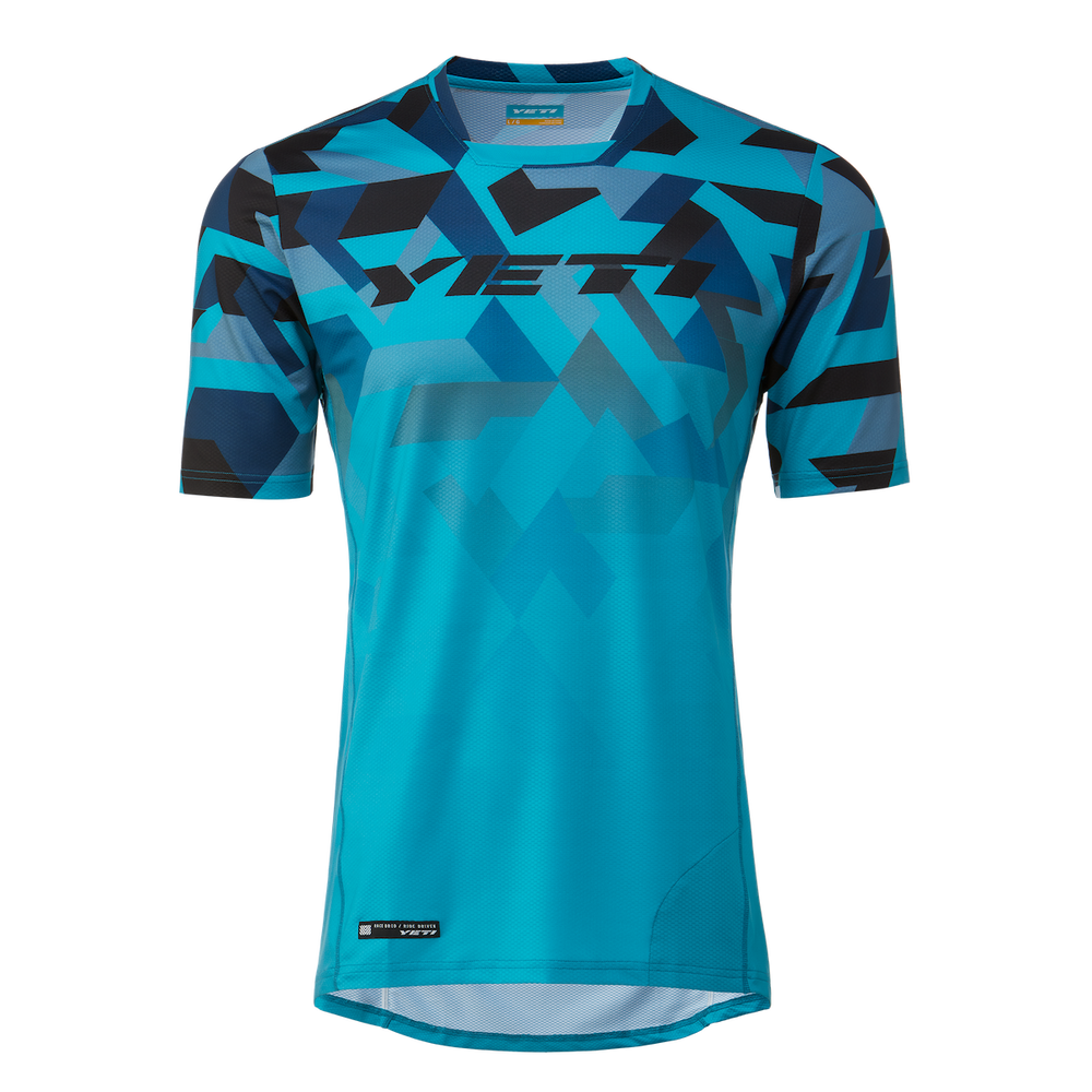 Yeti Enduro Short Sleeve MTB Jersey - Turq Geo Fade