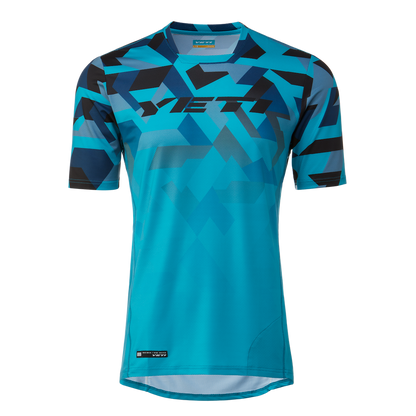 Yeti Enduro Short Sleeve MTB Jersey - Turq Geo Fade