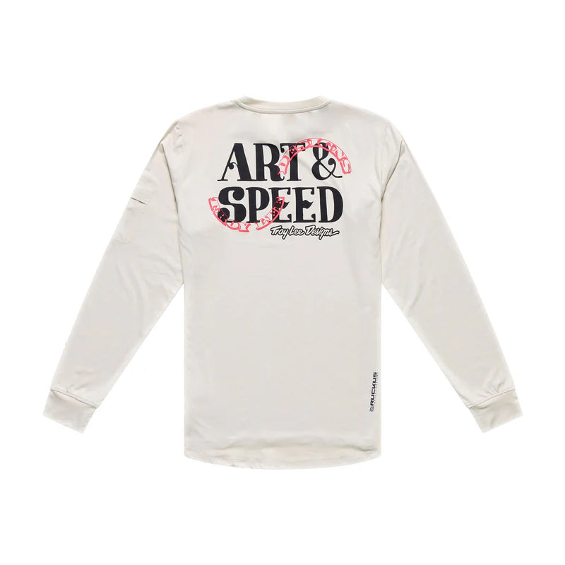 Troy Lee Designs Ruckus Long Sleeve Ride Tee - Art and Speed - Pumice