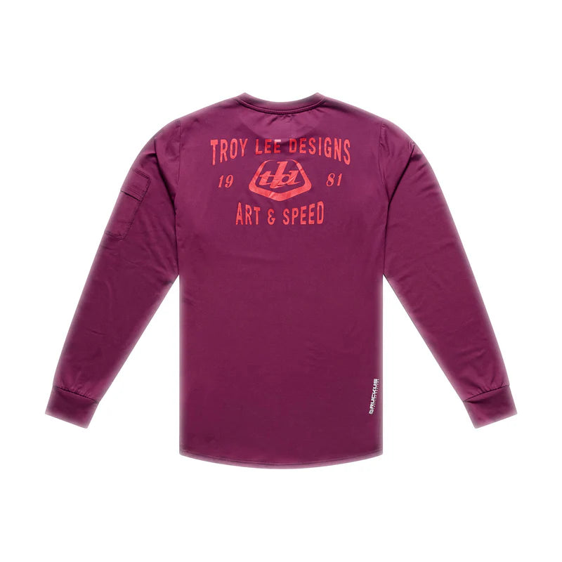 Troy Lee Designs Ruckus Long Sleeve Ride Tee - Lockdown - Sangria
