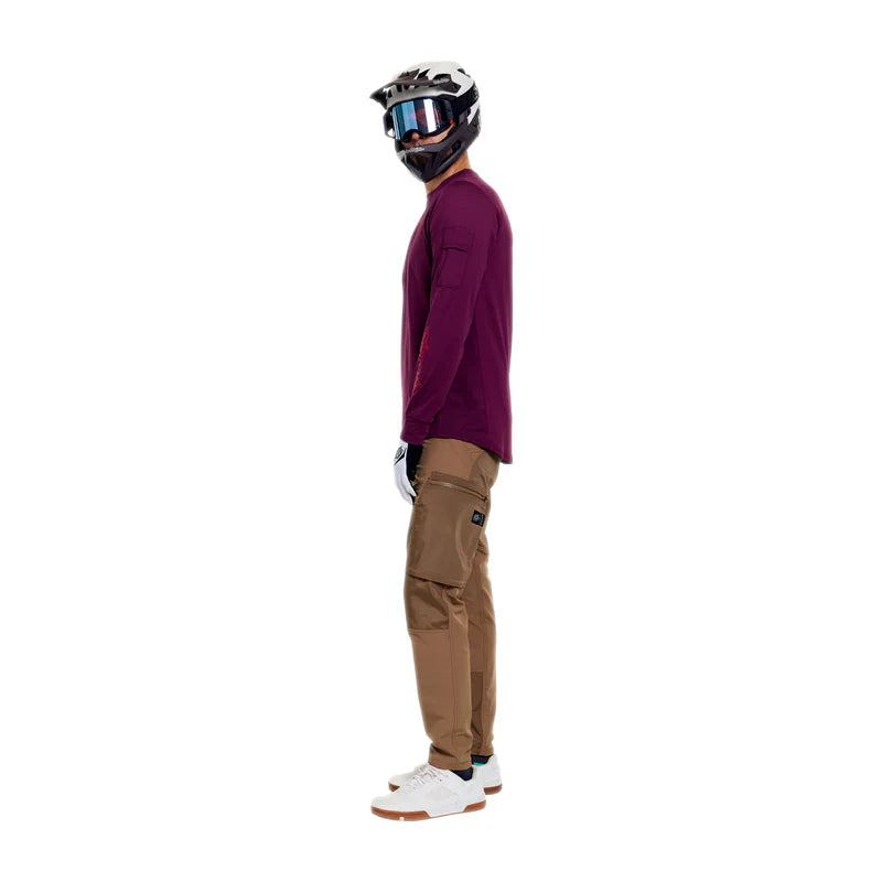 Troy Lee Designs Ruckus Long Sleeve Ride Tee - Lockdown - Sangria