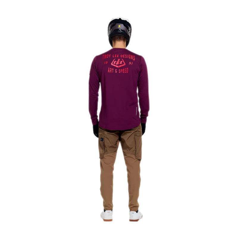 Troy Lee Designs Ruckus Long Sleeve Ride Tee - Lockdown - Sangria