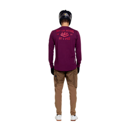 Troy Lee Designs Ruckus Long Sleeve Ride Tee - Lockdown - Sangria