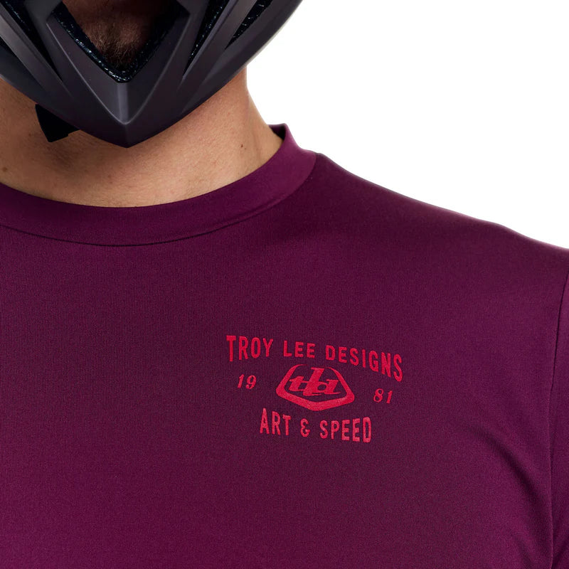 Troy Lee Designs Ruckus Long Sleeve Ride Tee - Lockdown - Sangria