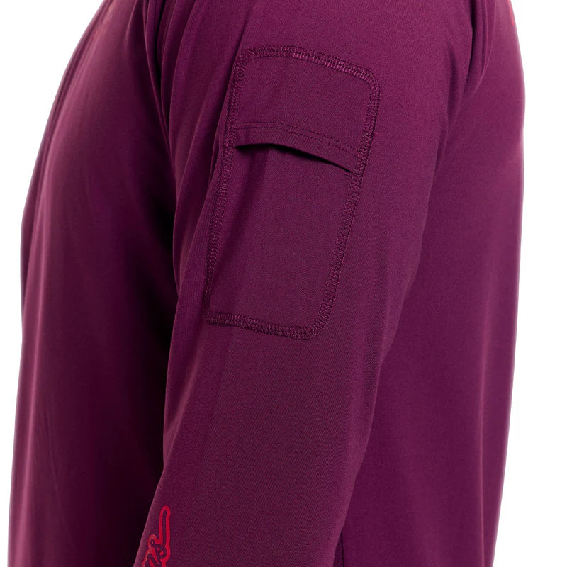Troy Lee Designs Ruckus Long Sleeve Ride Tee - Lockdown - Sangria