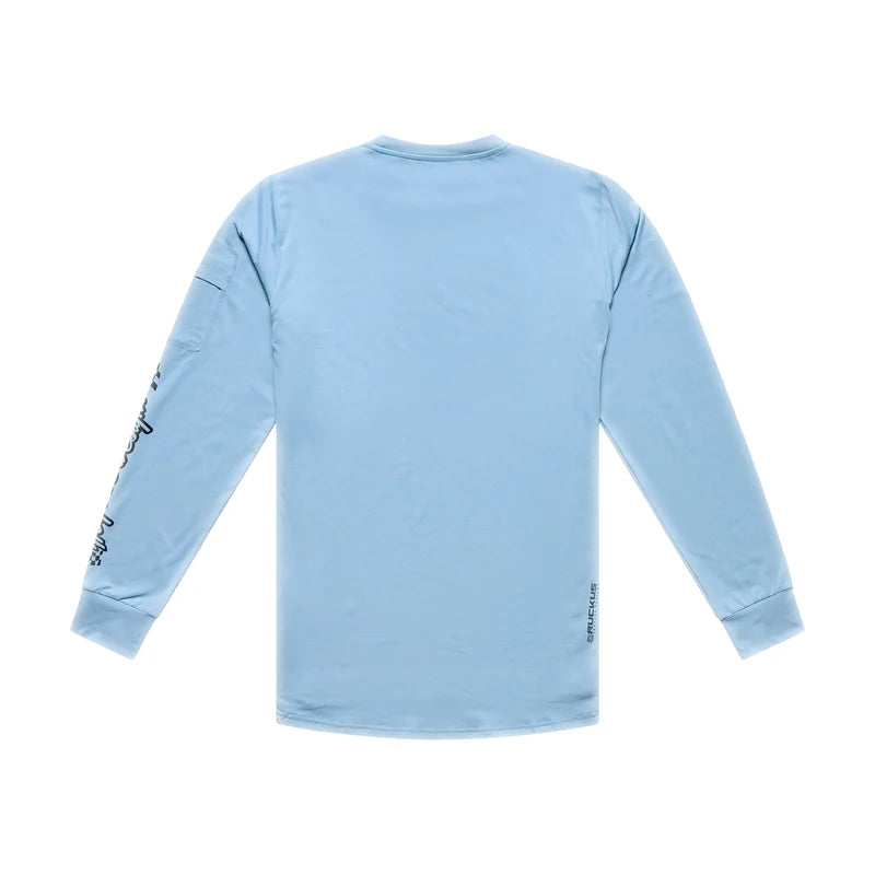 Troy Lee Designs Ruckus Long Sleeve Ride Tee - Waves - Dawn Blue