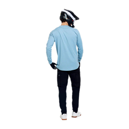 Troy Lee Designs Ruckus Long Sleeve Ride Tee - Waves - Dawn Blue