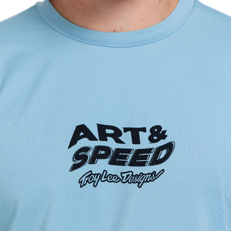 Troy Lee Designs Ruckus Long Sleeve Ride Tee - Waves - Dawn Blue
