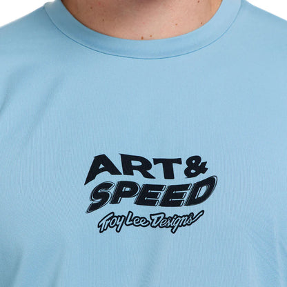 Troy Lee Designs Ruckus Long Sleeve Ride Tee - Waves - Dawn Blue