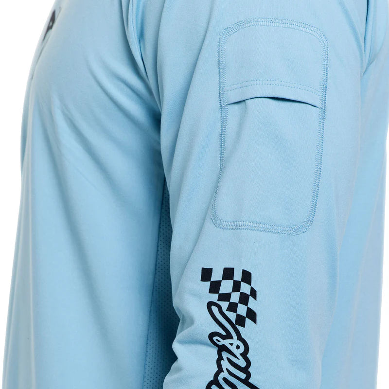 Troy Lee Designs Ruckus Long Sleeve Ride Tee - Waves - Dawn Blue