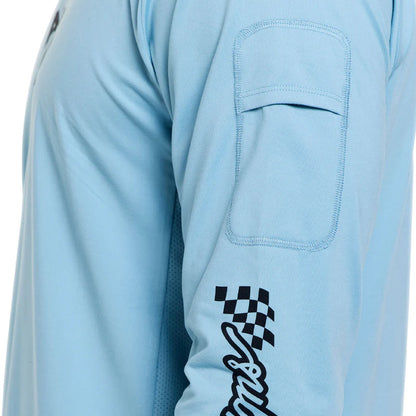 Troy Lee Designs Ruckus Long Sleeve Ride Tee - Waves - Dawn Blue